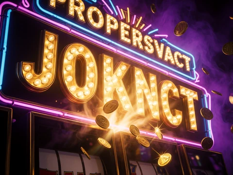 Leuchtendes Jackpot-Display mit Gl&uuml;hbirnen und fliegenden Goldm&uuml;nzen &uuml;ber Spielautomaten im Casino